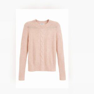 & Other Stories Paris Atelier Cable Knit Mohair Wool Sweater Light Pink Size S